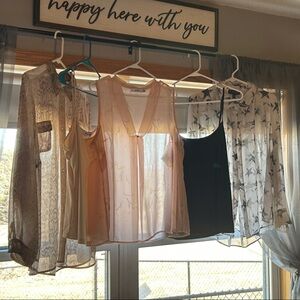 Bundle of Spring Sheer Blouses/Camis 2XL - (5)